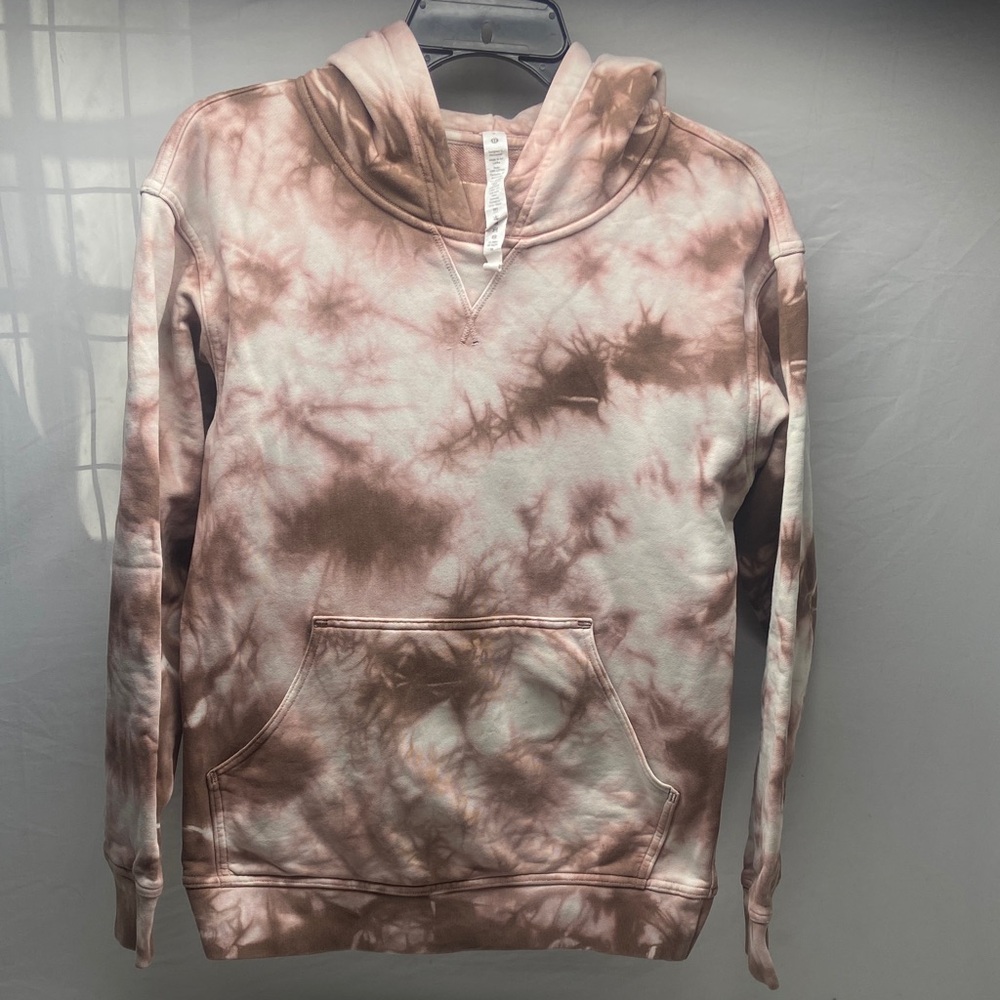 lululemon athletica Pink and Brown Tie-Dye Pullover Hoodie